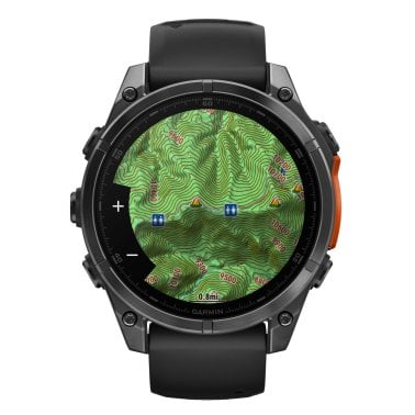 Garmin® fēnix® 8 AMOLED Multisport 47-mm GPS Watch with Silicone Band (Slate Gray/Black)