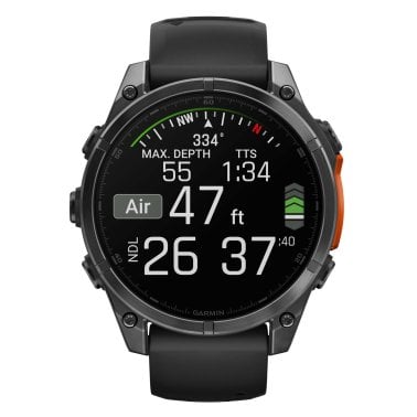 Garmin® fēnix® 8 AMOLED Multisport 47-mm GPS Watch with Silicone Band (Slate Gray/Black)