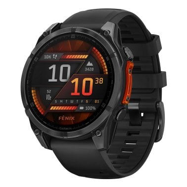 Garmin® fēnix® 8 AMOLED Multisport 47-mm GPS Watch with Silicone Band (Slate Gray/Black)