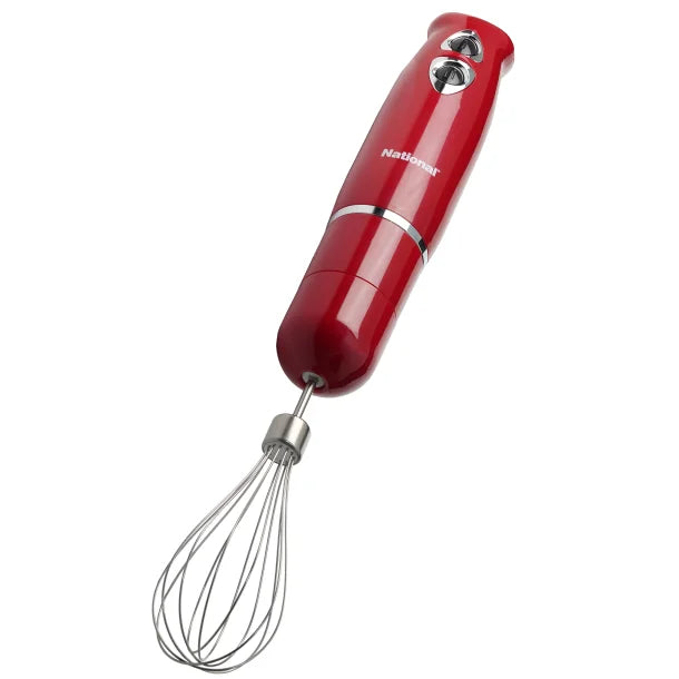 NATIONAL® 500-Watt Multi-Purpose 4-in-1 Immersion Blender with Attachments (Red)