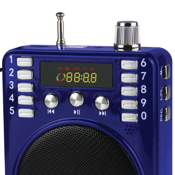 Supersonic® Bluetooth® Portable PA Speaker Voice Amplifier with Microphone, FM Radio, and Karaoke Jack, SC-1443BT (Blue)