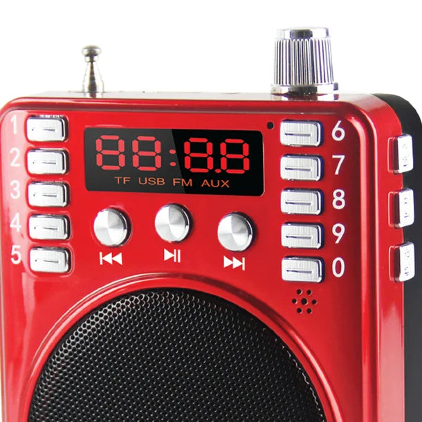 Supersonic® Bluetooth® Portable PA Speaker Voice Amplifier with Microphone, FM Radio, and Karaoke Jack, SC-1443BT (Red)