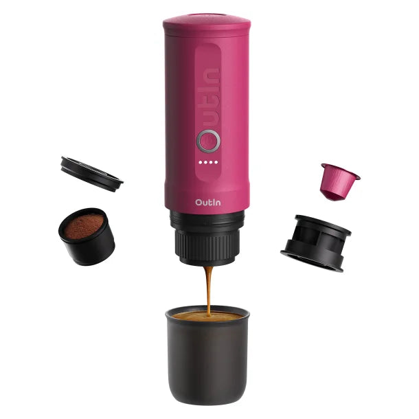 OutIn® Nano Portable Electric Espresso Machine (Fuchsia Pink)