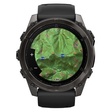 Garmin® fēnix® 8 AMOLED Multisport 51-mm GPS Watch with Silicone Band (Sapphire Lens/Carbon Gray DLC Titanium/Black)