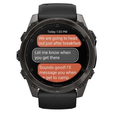 Garmin® fēnix® 8 AMOLED Multisport 51-mm GPS Watch with Silicone Band (Sapphire Lens/Carbon Gray DLC Titanium/Black)