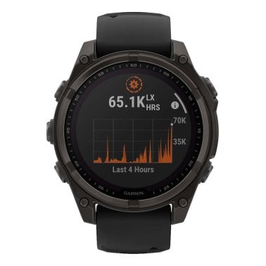 Garmin® fēnix® 8 Multisport 47-mm Sapphire Solar GPS Watch with Silicone Band (Carbon Gray DLC Titanium/Black)