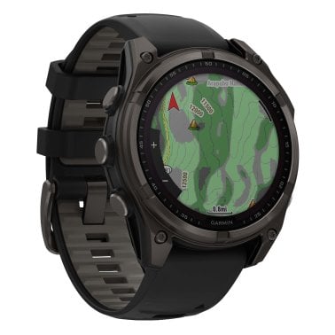 Garmin® fēnix® 8 Multisport 47-mm Sapphire Solar GPS Watch with Silicone Band (Carbon Gray DLC Titanium/Black)