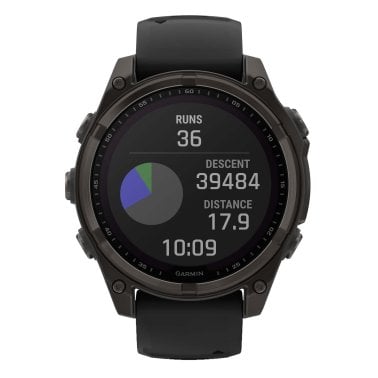 Garmin® fēnix® 8 Multisport 47-mm Sapphire Solar GPS Watch with Silicone Band (Carbon Gray DLC Titanium/Black)