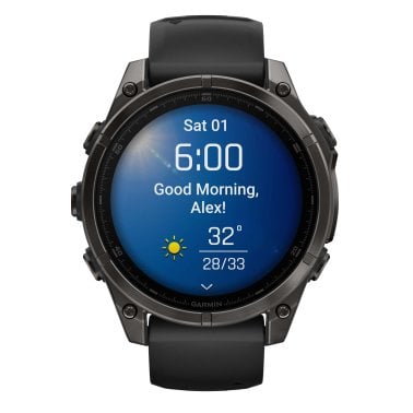 Garmin® fēnix® 8 AMOLED Multisport 47-mm GPS Watch with Silicone Band (Sapphire Lens/Carbon Gray DLC Titanium/Black)