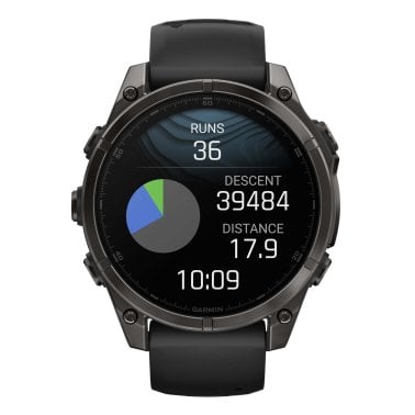 Garmin® fēnix® 8 AMOLED Multisport 47-mm GPS Watch with Silicone Band (Sapphire Lens/Carbon Gray DLC Titanium/Black)