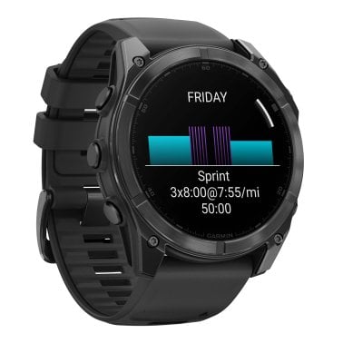 Garmin® fēnix® 8 AMOLED Multisport 51-mm GPS Watch with Silicone Band (Slate Gray/Black)