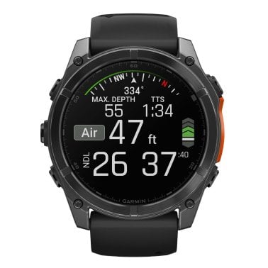 Garmin® fēnix® 8 AMOLED Multisport 51-mm GPS Watch with Silicone Band (Slate Gray/Black)