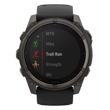 Garmin® fēnix® 8 Multisport 51-mm Sapphire Solar GPS Watch with Silicone Band (Carbon Gray DLC Titanium/Black)