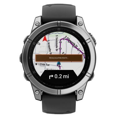 Garmin® fēnix® E AMOLED Multisport 47-mm GPS Smartwatch with Black Silicone Band (Stainless Steel)