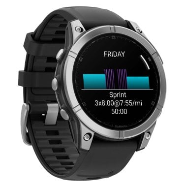 Garmin® fēnix® E AMOLED Multisport 47-mm GPS Smartwatch with Black Silicone Band (Stainless Steel)