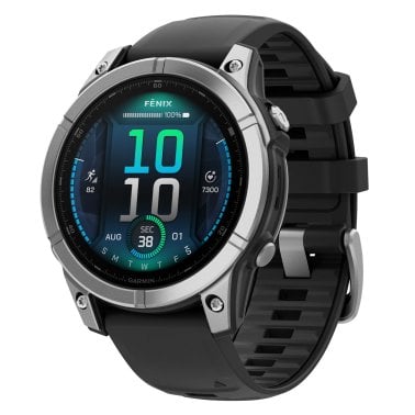 Garmin® fēnix® E AMOLED Multisport 47-mm GPS Smartwatch with Black Silicone Band (Stainless Steel)