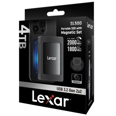 Lexar® SL500 Portable USB 3.2 Gen 2x2 SSD with Magnetic Set (4 TB)