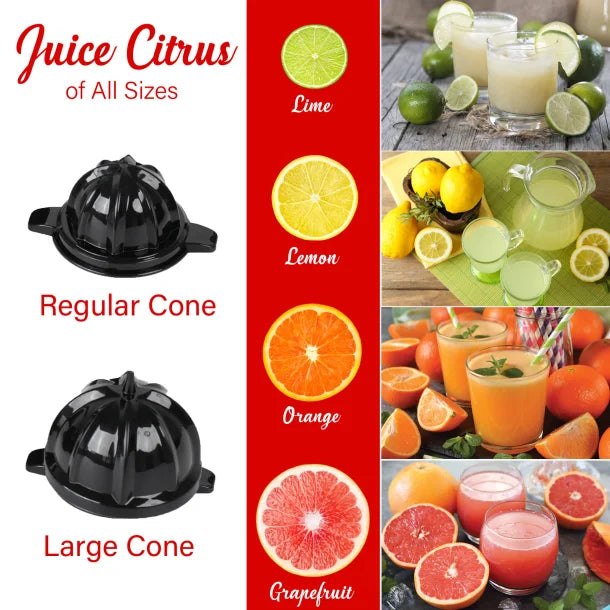 Brentwood® 80-Watt 1-Speed Electric Citrus Juicer with Ergonomic Lever, Black