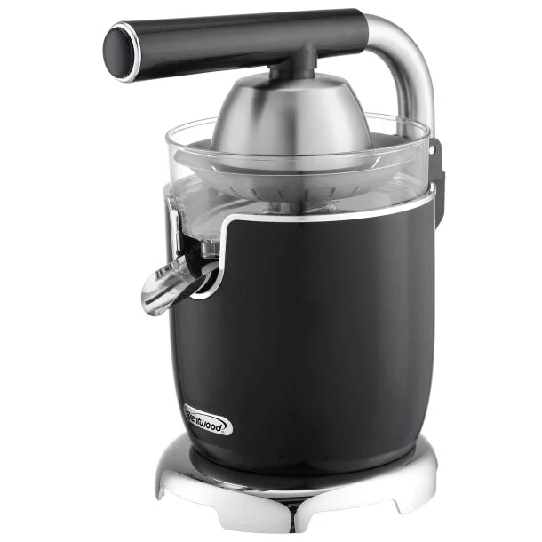 Brentwood® 200-Watt 1-Speed Electric Citrus Juicer with 2 Cones and Stainless Steel Lever (Black)