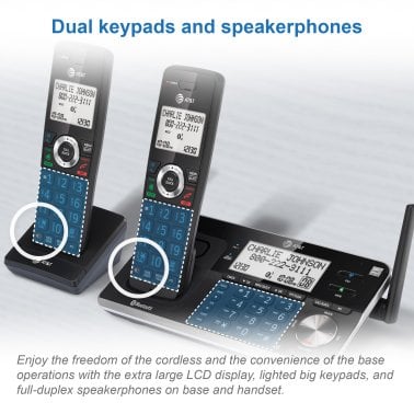 AT&T® 4-Handset Expandable Cordless Phone with Bluetooth® Connect to Cell™, Smart Call Blocker, and Answering System