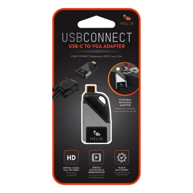 HELIX USB-C® to VGA Mini Key Chain Travel Adapter