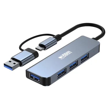 Urban Factory MINEE Dual USB-A/USB-C® 4-Port Hub