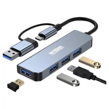 Urban Factory MINEE Dual USB-A/USB-C® 4-Port Hub