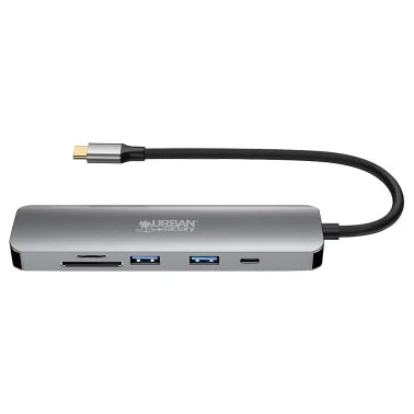 Urban Factory HUBEE 6-in-1 USB-C®, USB-A, HDMI®, and SD Card™ Mini Hub, 100-Watt PD