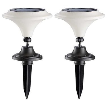 MAXSA® Innovations Solar-Powered White Integrated-LED Outdoor Martini Lamp Lights, 25 Lumens, 2 Pack