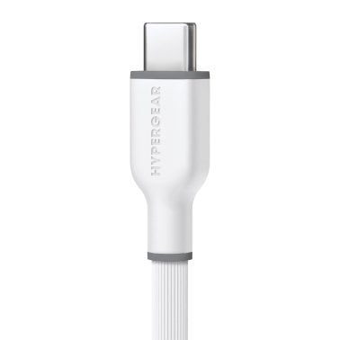 HyperGear® Flexi Pro USB-C® to Lightning® Soft-Touch Silicone Fast Charge and Sync Cable, 10-Ft. (White)
