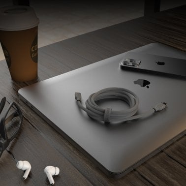 HyperGear® Flexi Pro USB-C® to Lightning® Soft-Touch Silicone Fast Charge and Sync Cable, 10-Ft. (Gray)