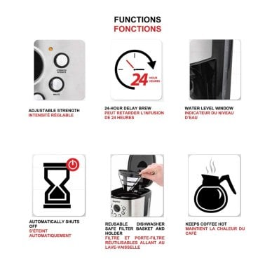 Starfrit® 900-Watt 12-Cup Drip Coffee Maker Machine