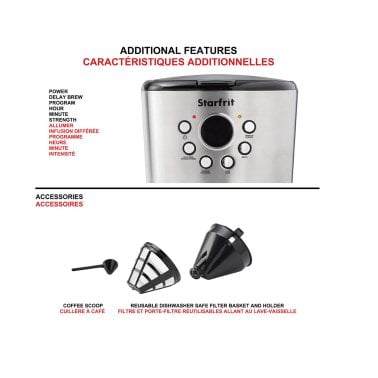 Starfrit® 900-Watt 12-Cup Drip Coffee Maker Machine