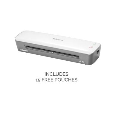 Fellowes® Ion™ 95 Personal Thermal Laminator with Pouch Starter Kit, 9.5 In., Gray/White