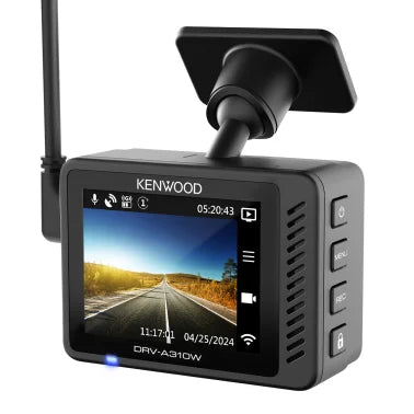 KENWOOD® DRV-A310W Front 1080p Compact Dash Cam with 2-In. Display and Built-in GPS for 12-/24-Volt Systems