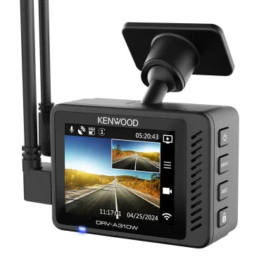 KENWOOD® DRV-A310W Front 1080p Compact Dash Cam with 2-In. Display and Built-in GPS for 12-/24-Volt Systems