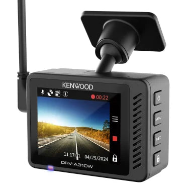 KENWOOD® DRV-A310W Front 1080p Compact Dash Cam with 2-In. Display and Built-in GPS for 12-/24-Volt Systems