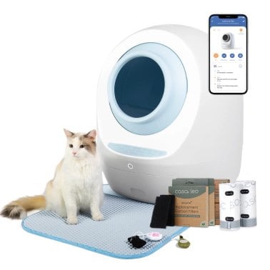 Casa Leo™ Leo’s Loo Too Smart Self-Cleaning Cat Litter Box Bundle (Baby Blue)