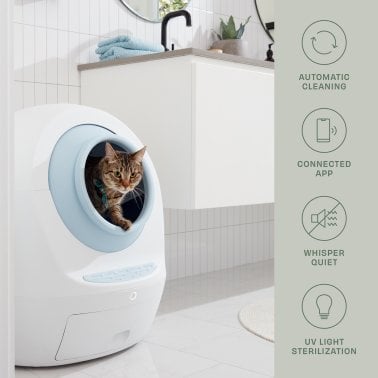 Casa Leo™ Leo’s Loo Too Smart Self-Cleaning Cat Litter Box Bundle (Baby Blue)