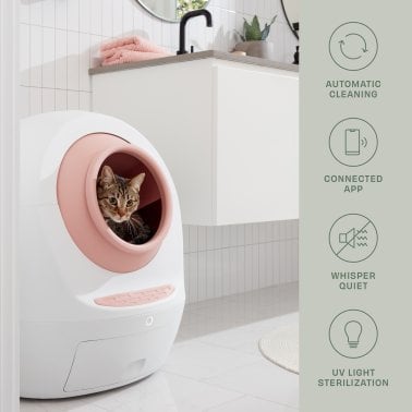 Casa Leo™ Leo’s Loo Too Smart Self-Cleaning Cat Litter Box (Pretty Pink)