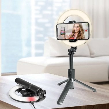 Bower® 6-In. Ring Light and Multipod Mount for Smartphones, Black