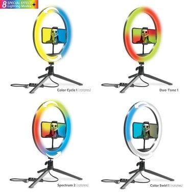 Bower® 10-In. RGB Selfie Desktop Ring Light Studio Kit