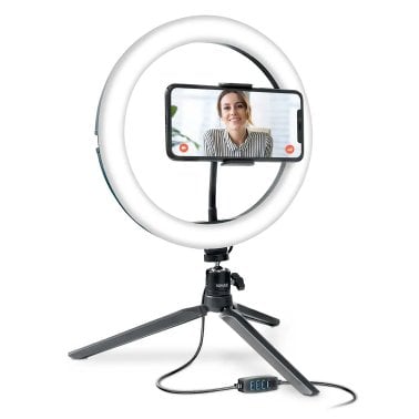 Bower® 10-In. LED Phone Ring Light Tabletop Stand for Smartphones, Black