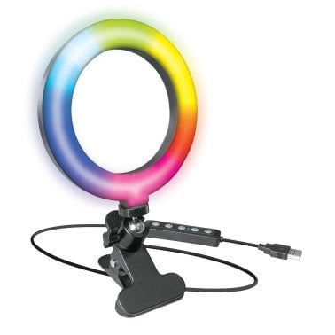 Bower® 6-In. Compact RGB and White LED Ring Light with Clamp and Tabletop Tripod