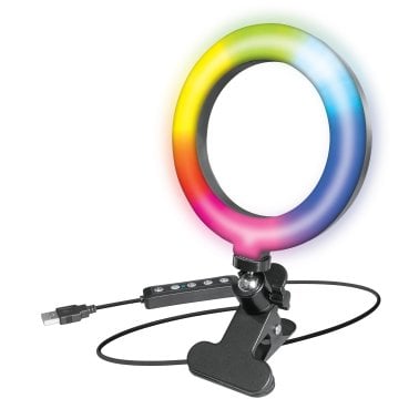 Bower® 6-In. Compact RGB and White LED Ring Light with Clamp and Tabletop Tripod