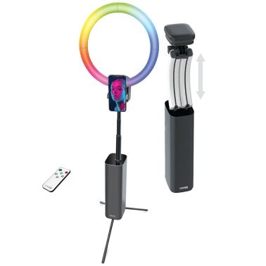 Bower® Wireless Creator Collapsible 12-In. White and RGB Ring Light, Black