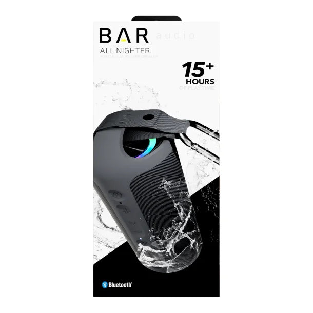 cellhelmet® Bar Audio® All-Nighter Water-Resistant Portable Bluetooth® Speakerphone, True Wireless, Black, BAS-214