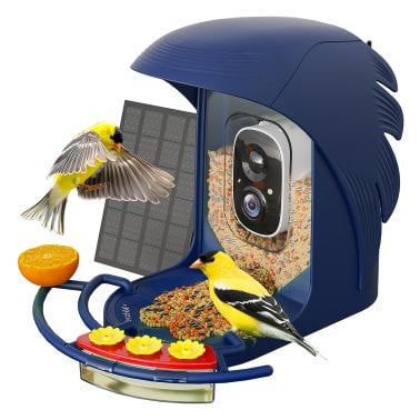 PerchMe™ AI-Recognition Smart Bird Feeder with Camera, Solar Powered (Navy Blue)