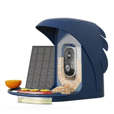 PerchMe™ AI-Recognition Smart Bird Feeder with Camera, Solar Powered (Navy Blue)