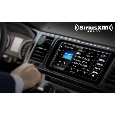 KENWOOD® DMX4710S 6.8-In. Car In-Dash Unit, Double-DIN/Single-DIN Digital Receiver with WSVGA Touch Screen, Android Auto™/Apple CarPlay®, and SiriusXM® Ready